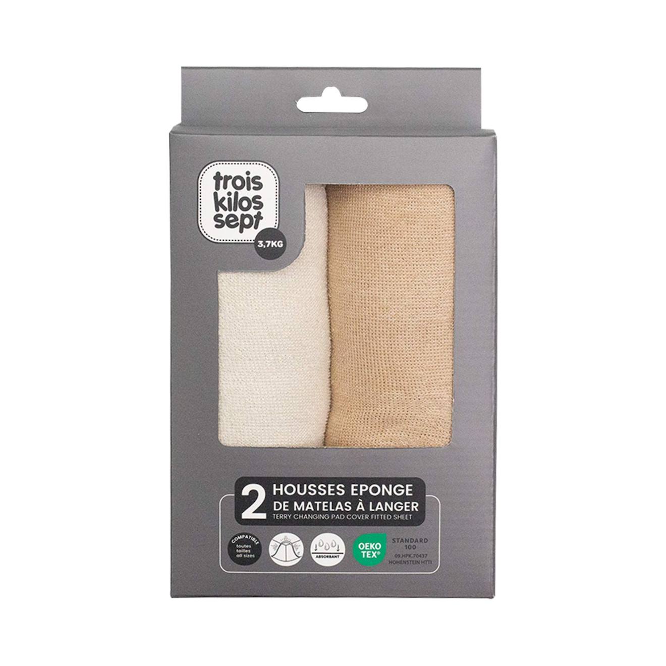 2 Housses De Matelas À Langer Pack 2 Coloris Caramel