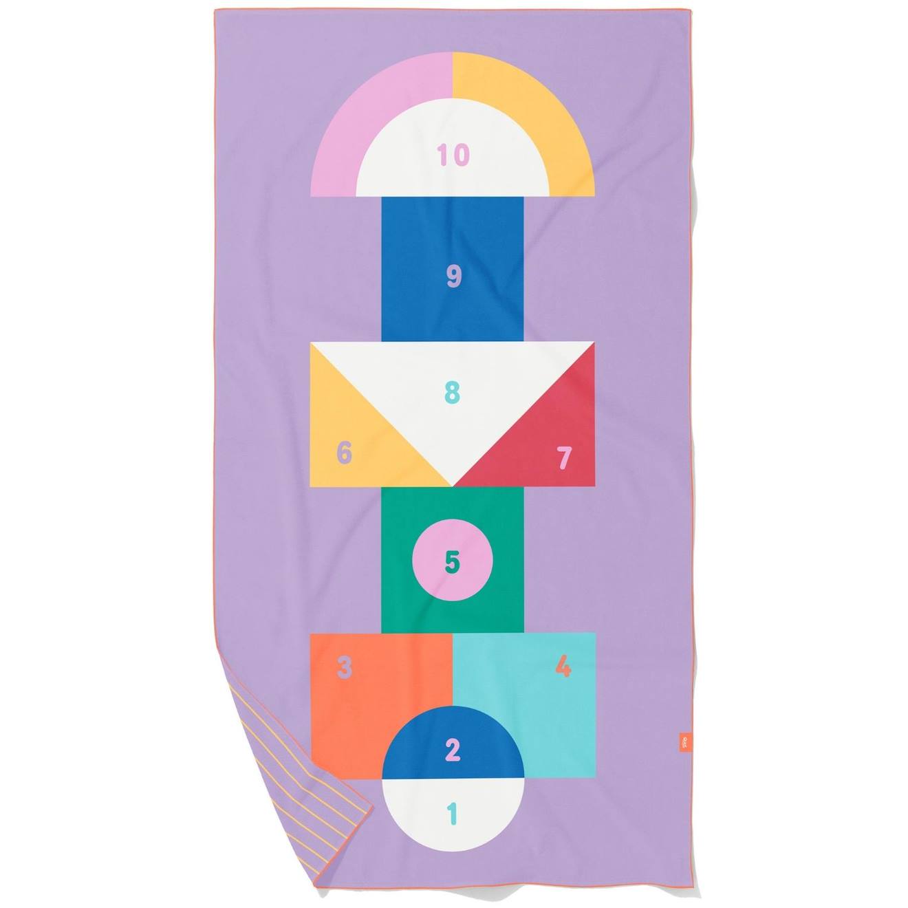 Serviette De Plage 2 En 1 Violet, Blanc, Jaune