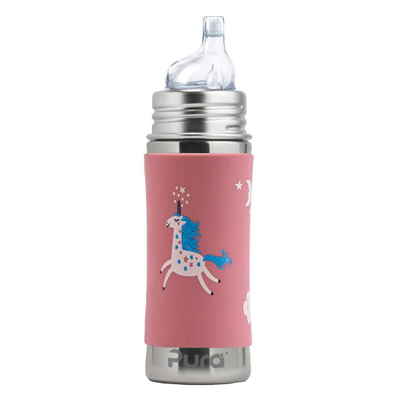 Biberon À Bec En Inox 325 Ml - Licorne Rose