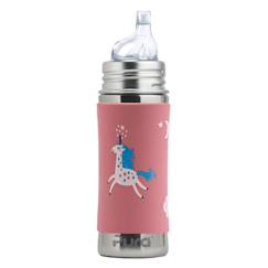 Biberon à bec isotherme en inox 260 ml rose Pura