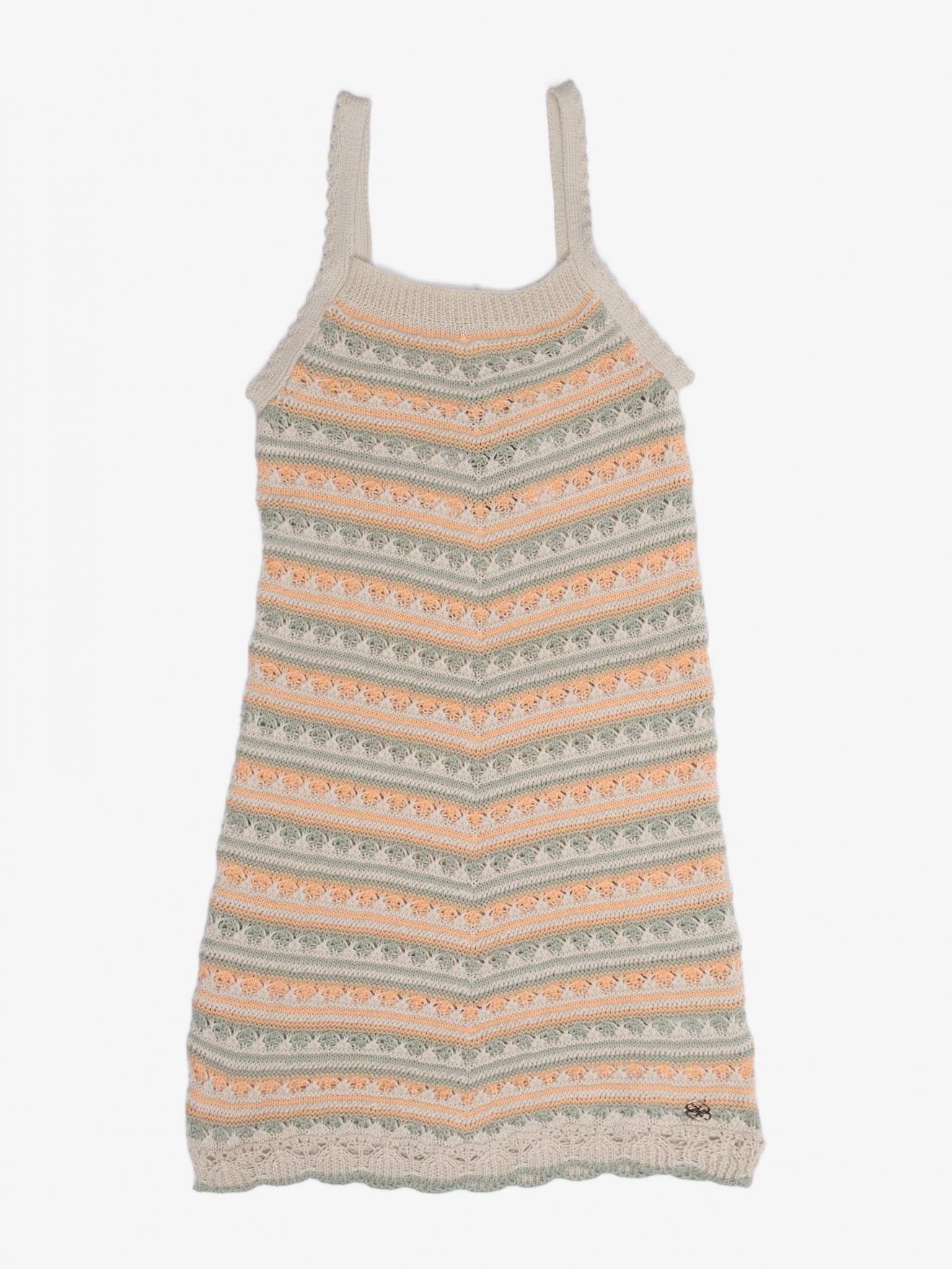Robe Tricot Beige / Vert / Orange