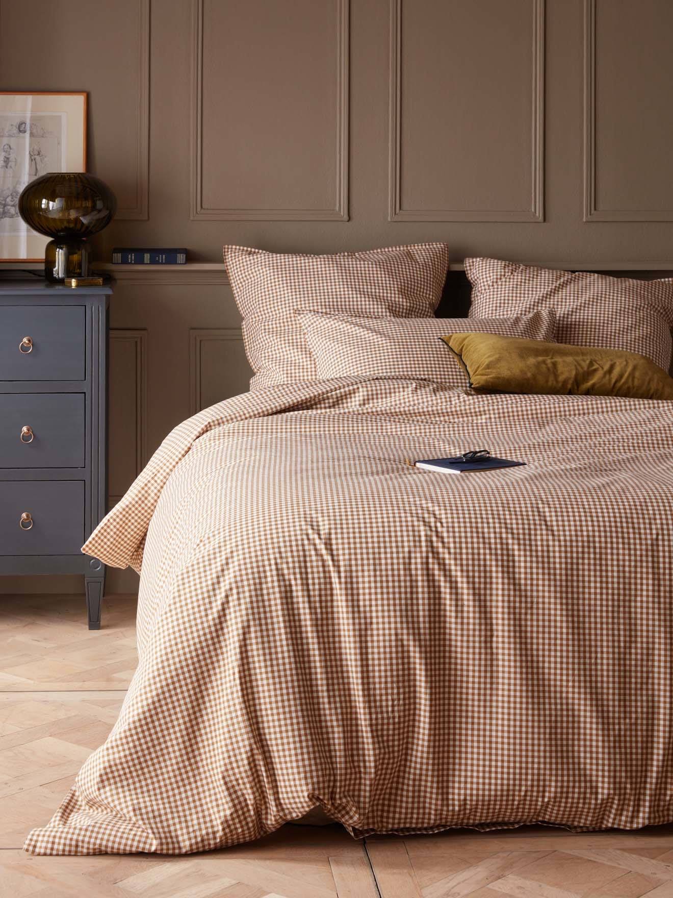 Housse De Couette Percale De Coton vichy Vichy Curry