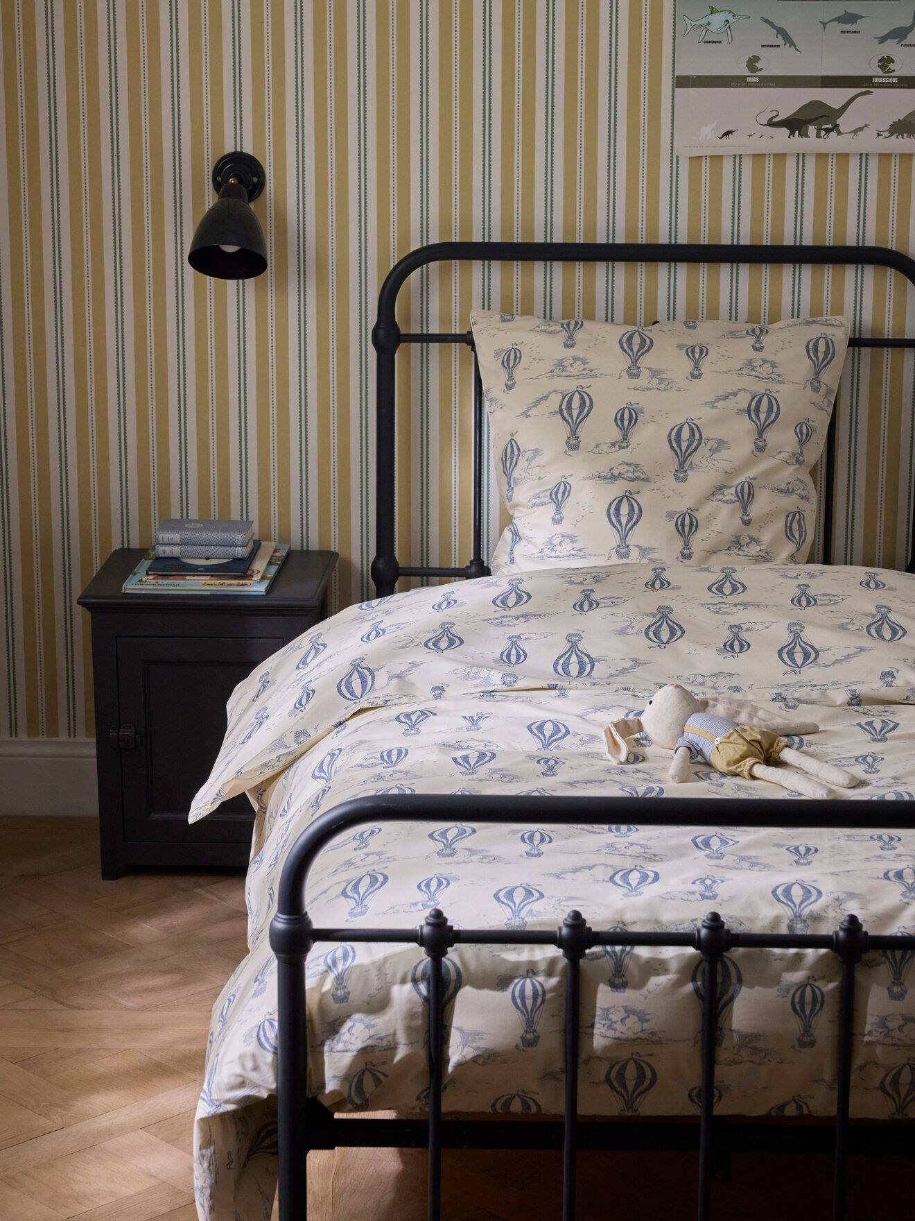 Housse De Couette Percale De Coton montgolfière Bleu