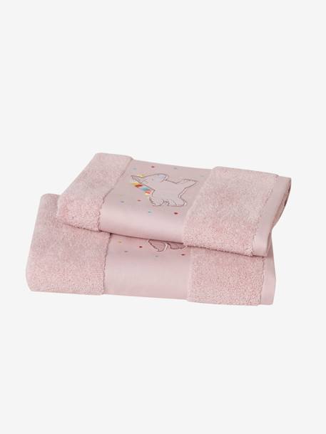 Vertbaudet - Serviette de bain Licorne rose clair