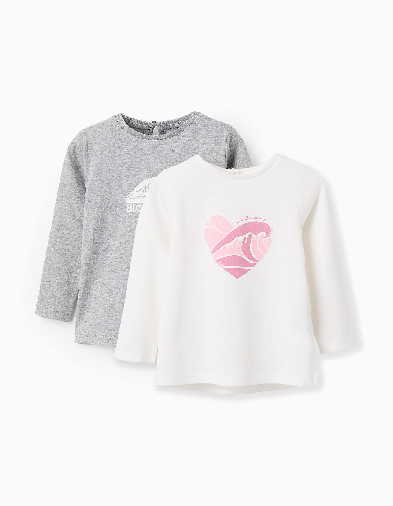 Pack 2 T-shirts À Manches Longues Blanc