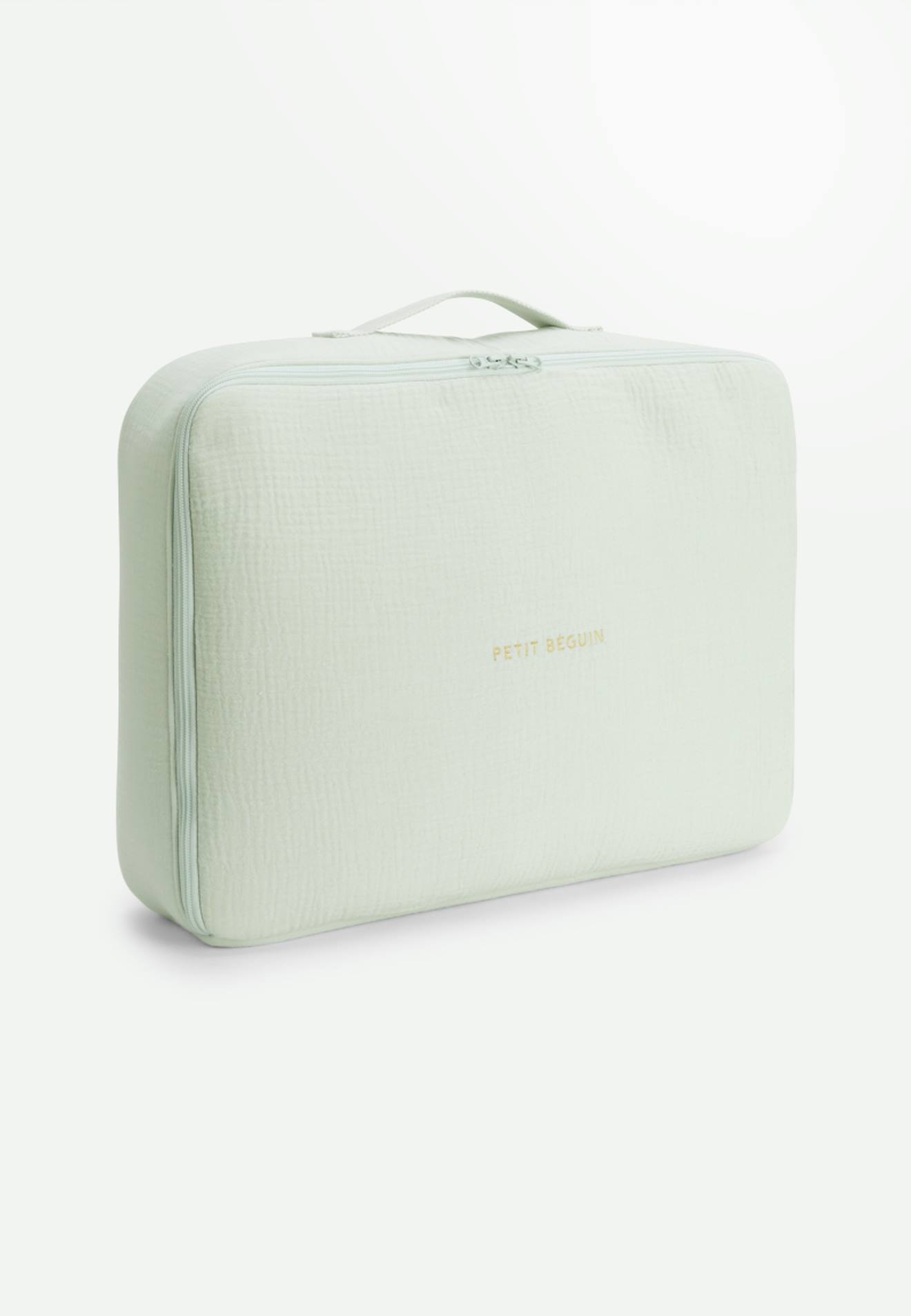 Valise Maternité En Gaze De Coton Hello Baby Vert