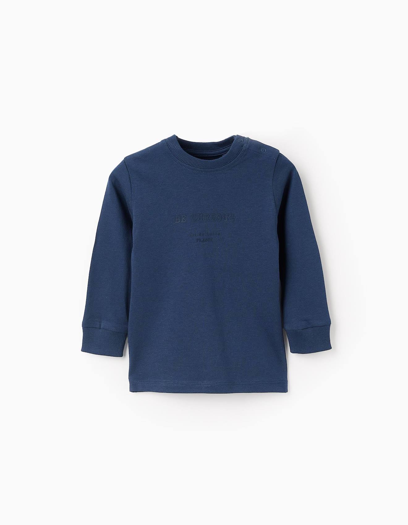 T-shirt À Manches Longues Bleu Foncé