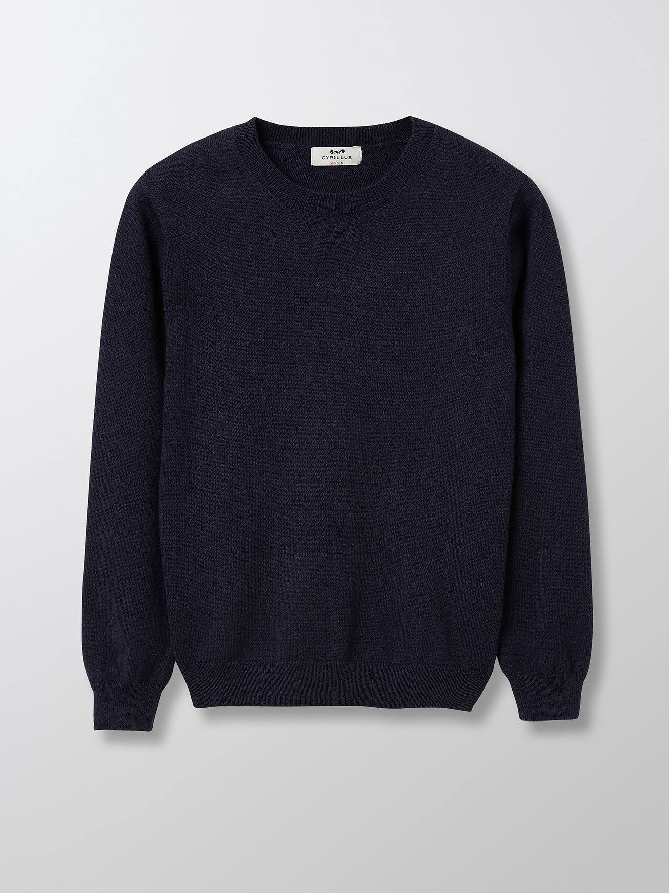 Pull Col Rond Bleu Fonce