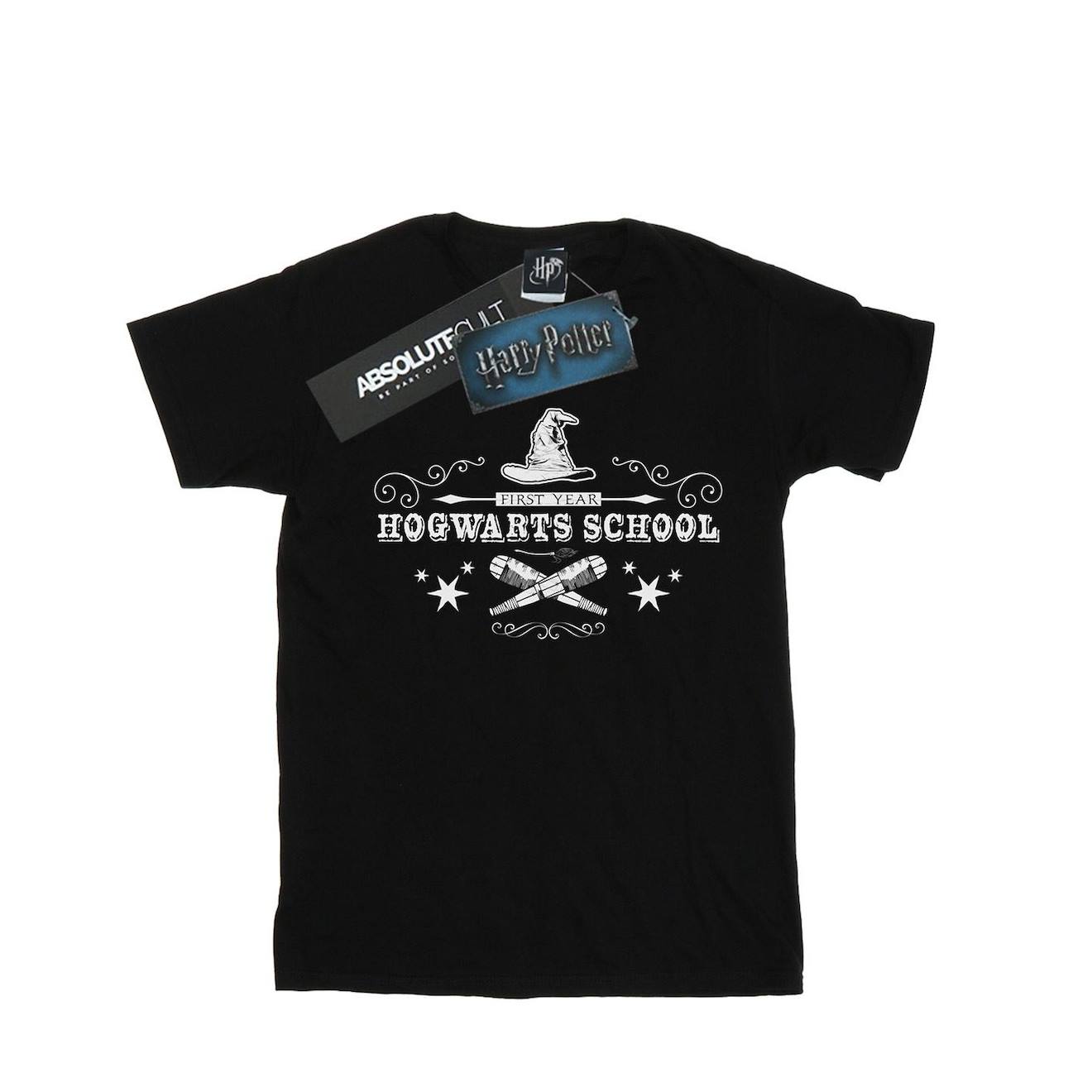 T-shirt Coton Harry Potter Hogwarts First Year Noir