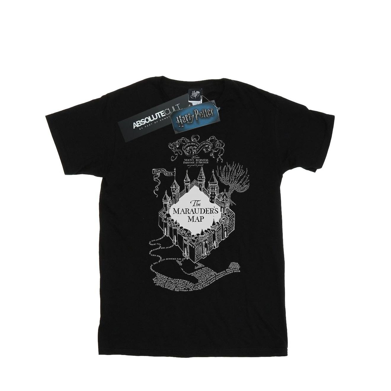 T-shirt Coton Harry Potter The Marauder's Map Noir