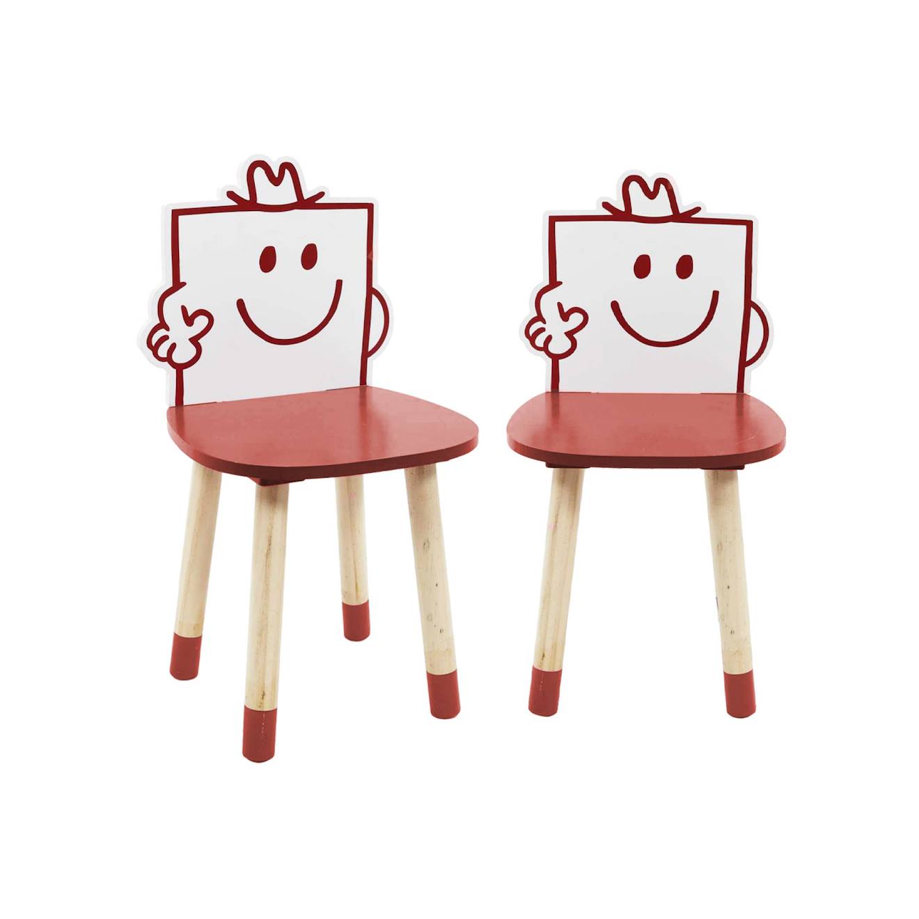 Chaise Enfant Collection Monsieur/madame - Monsieur Costaud (lot De 2) Pierre Rouge