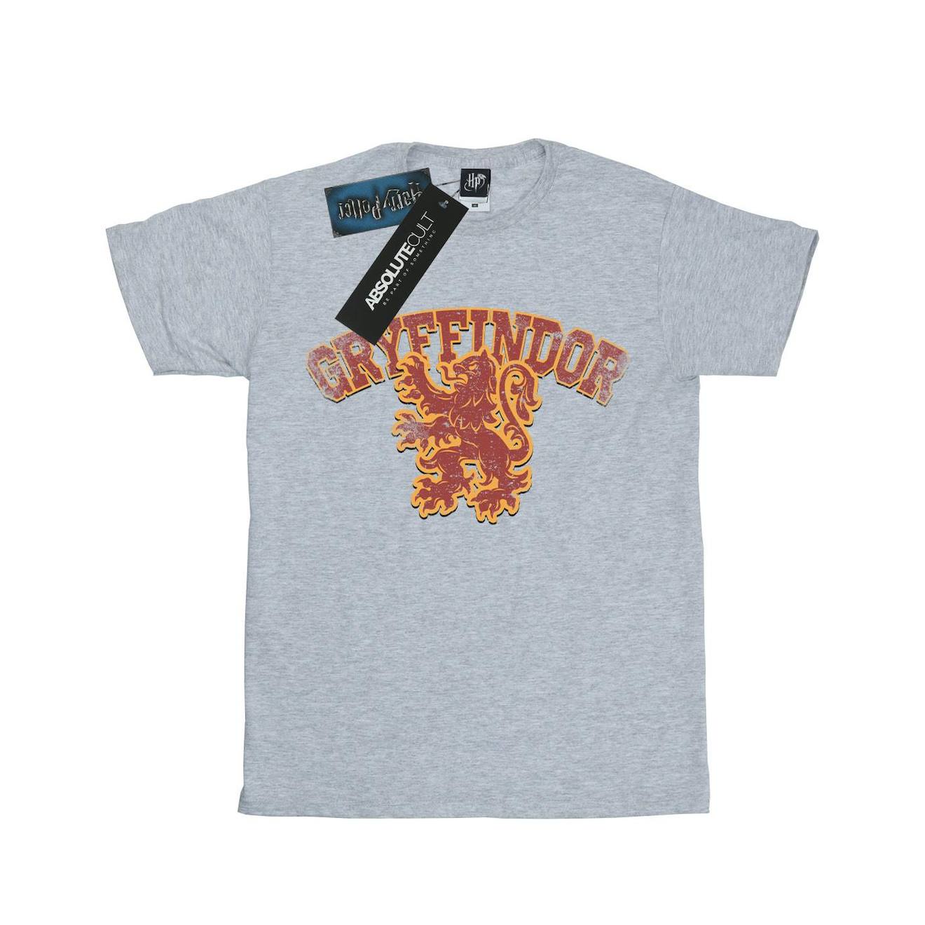 T-shirt Coton Harry Potter Gryffindor Gris Chiné