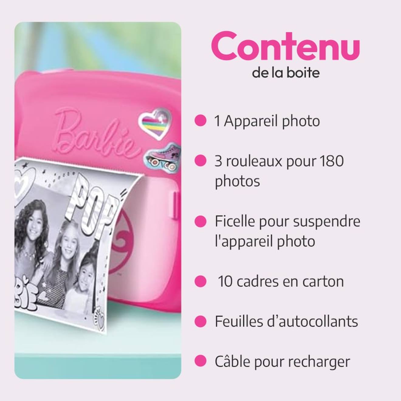 Appareil photo instantané pour enfants, appareil photo numérique rose - Appareil Photo