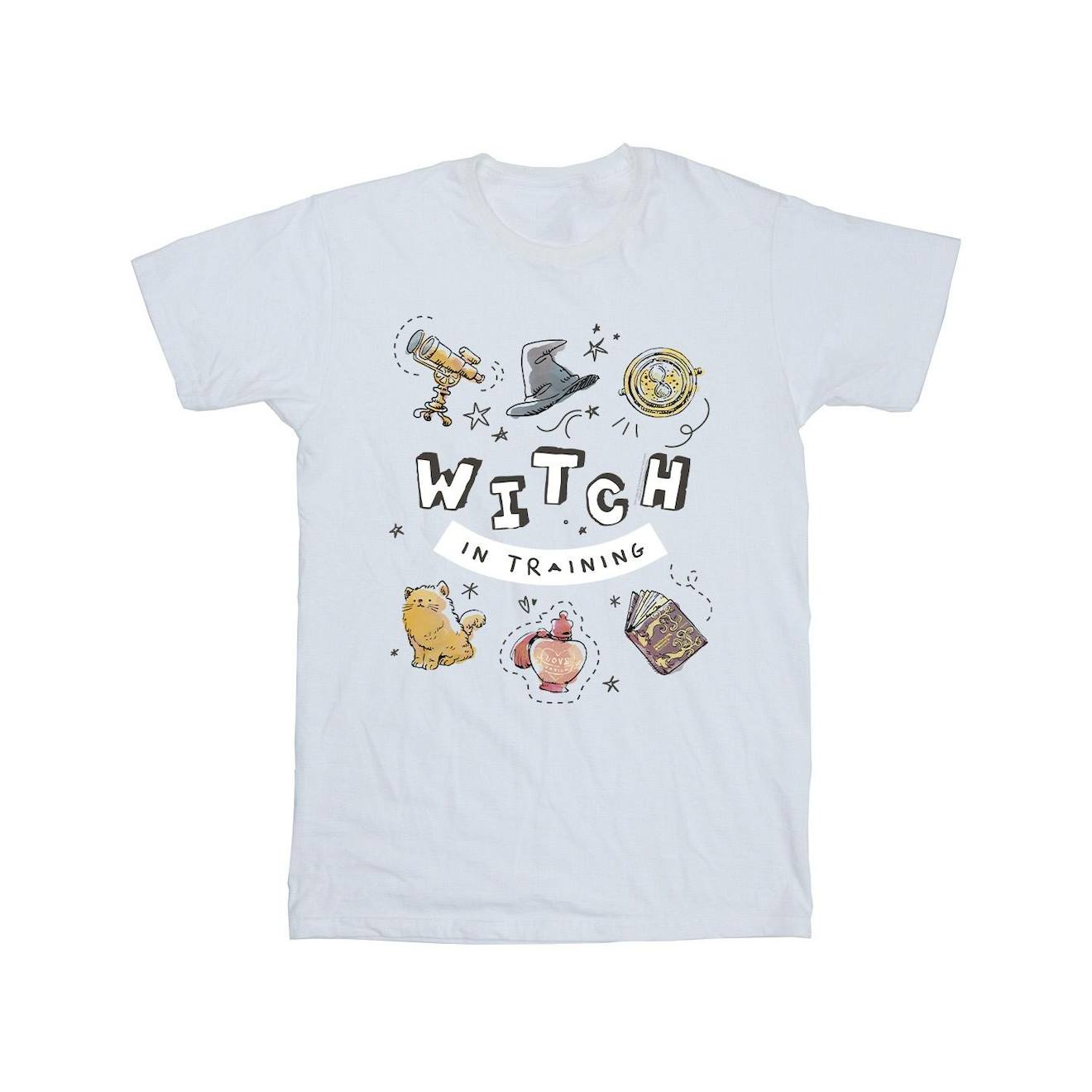 T-shirt Coton Harry Potter Witch In Training Blanc
