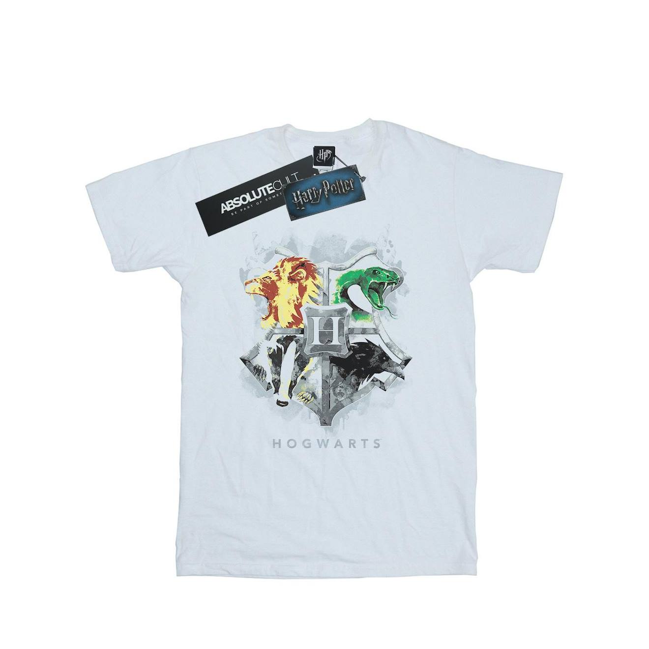 T-shirt Coton Harry Potter Hogwarts Blanc