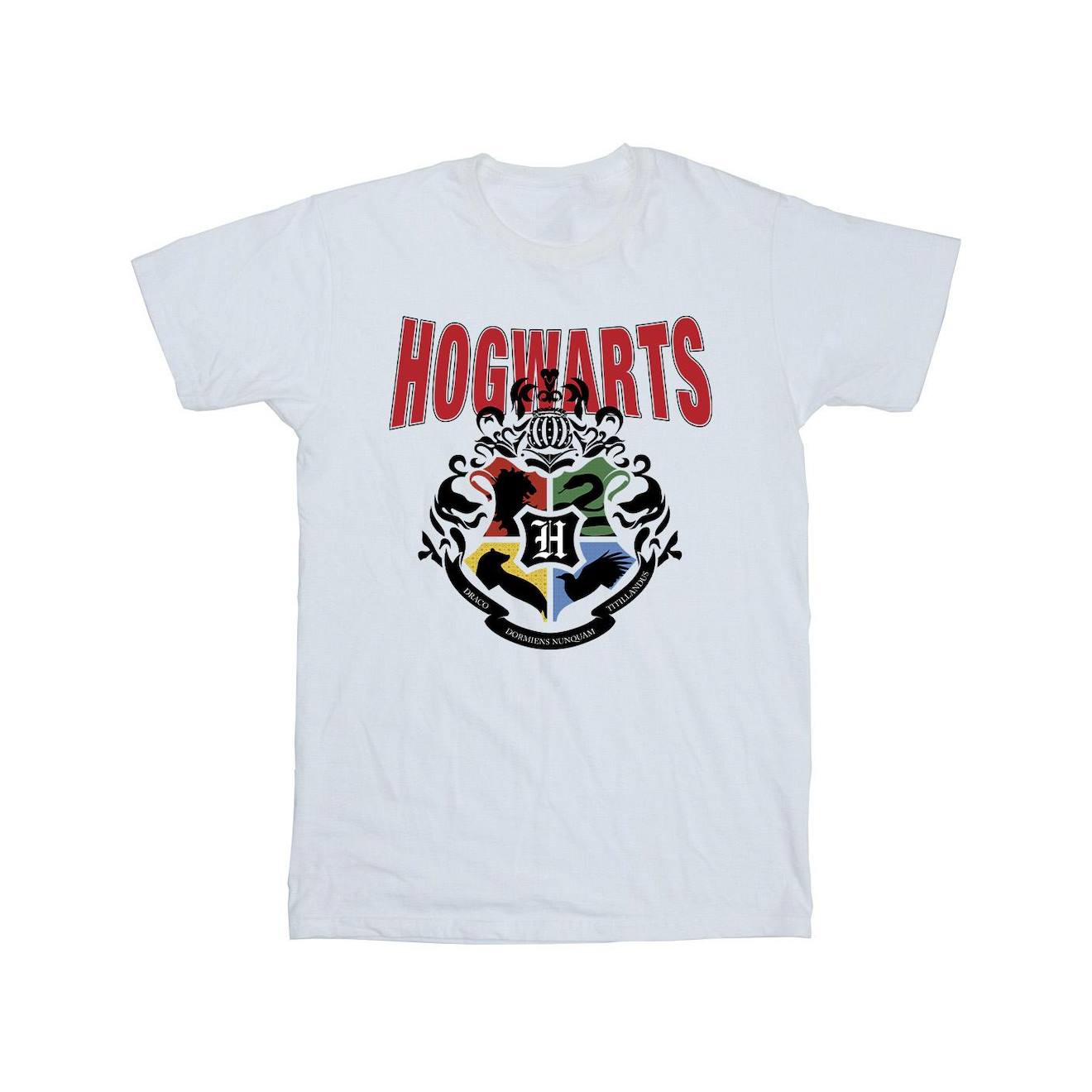 T-shirt Coton Harry Potter Hogwarts Blanc