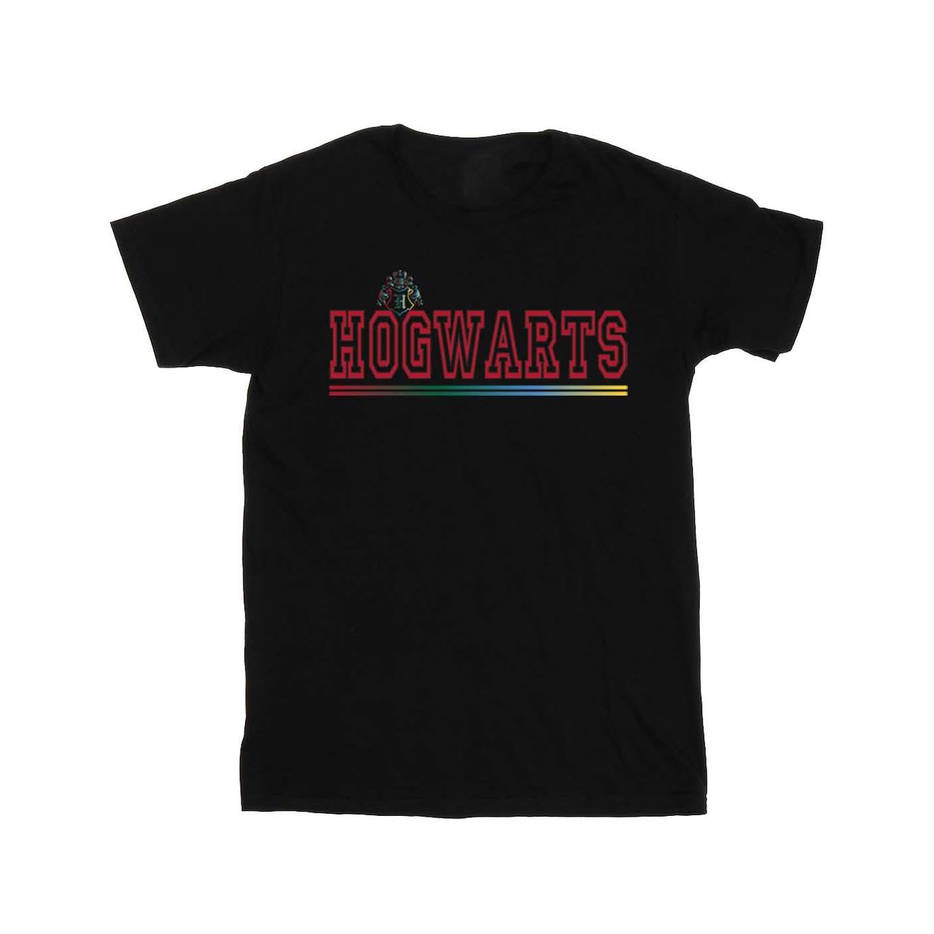 T-shirt En Coton Peigné De Qualité Supérieure Harry Potter Hogwarts Noir