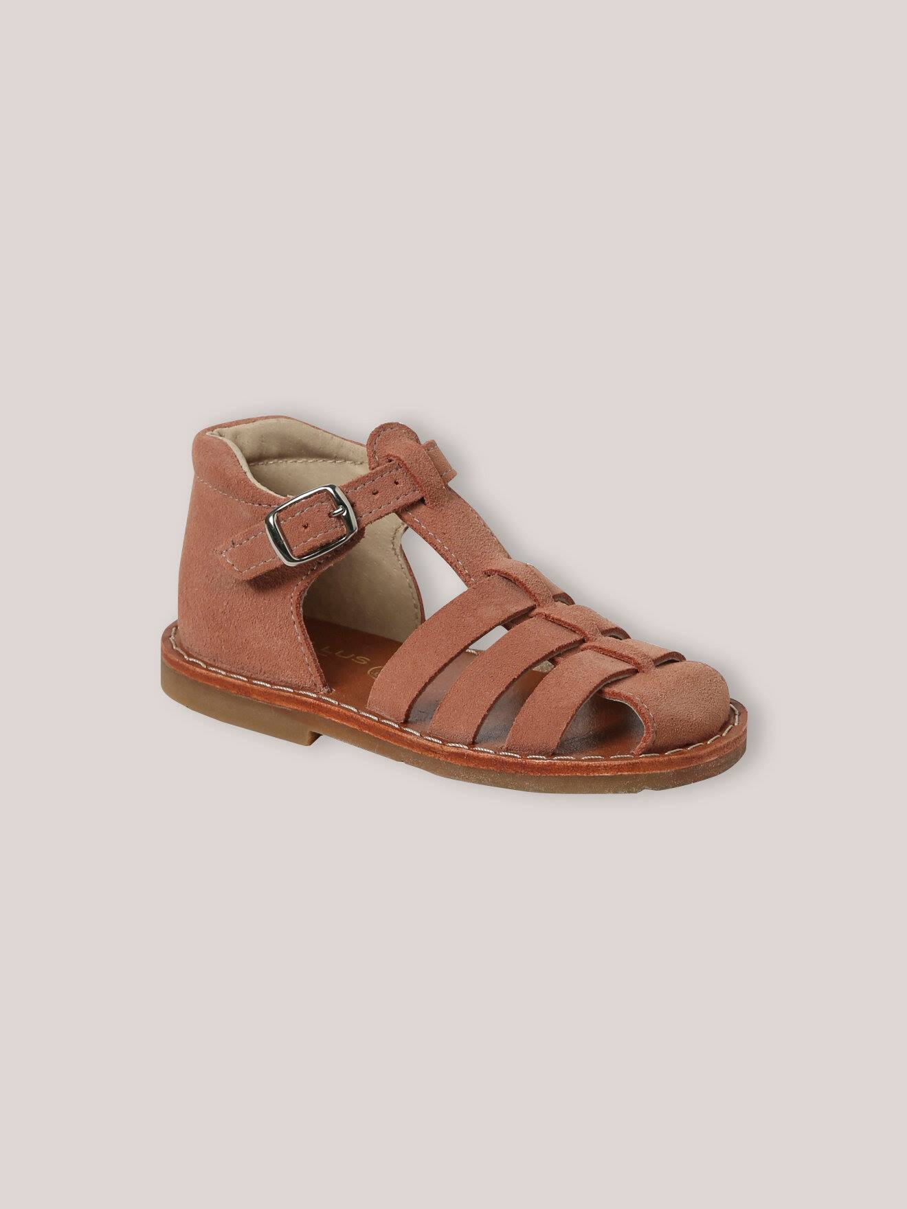 Sandales En Cuir Suédé Fille Rhubarbe