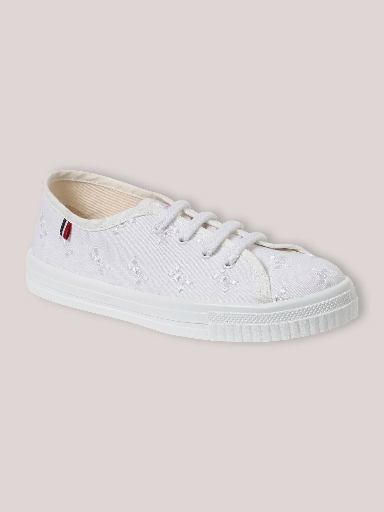 Tennis Brodés Fille Blanc