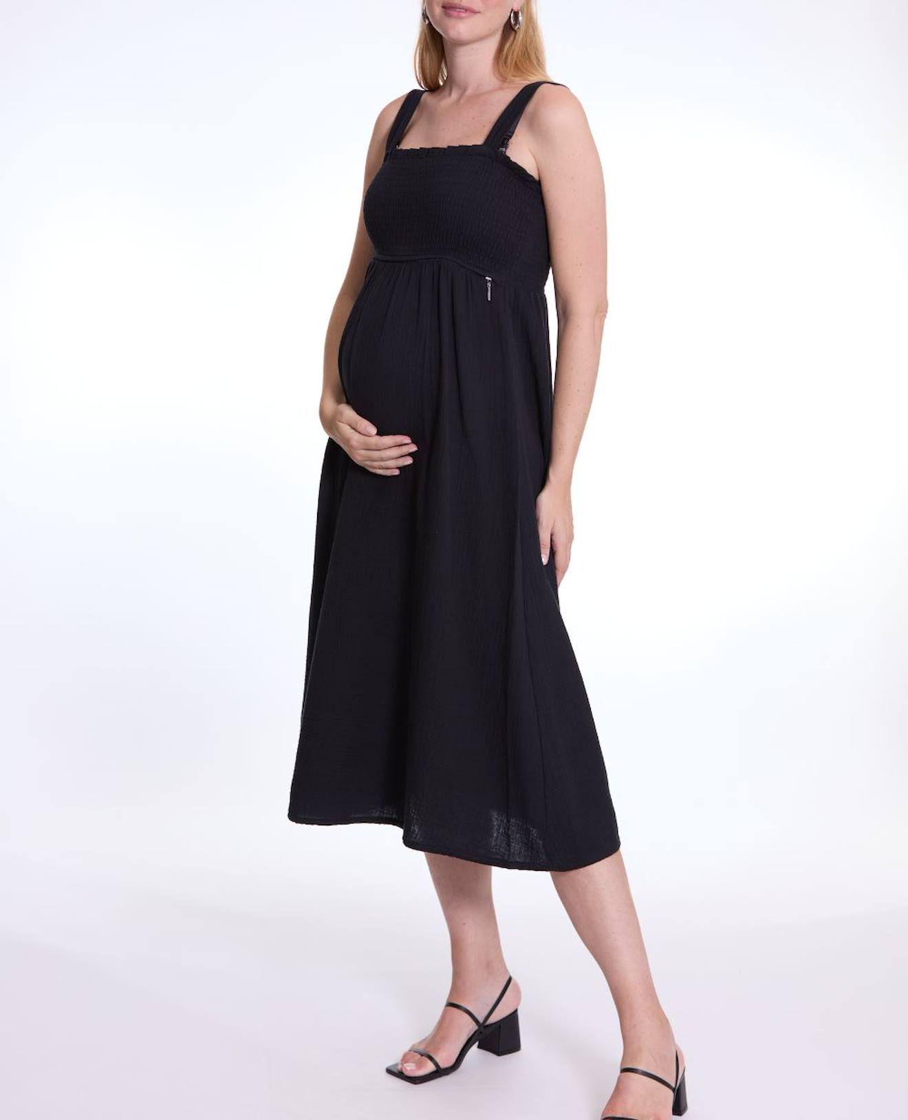 Robe Longue De Grossesse Et D'allaitement Lola Noir