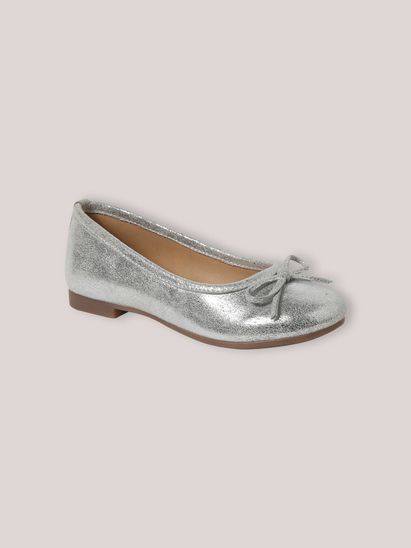 Ballerines En Cuir Suédé Fille Argente