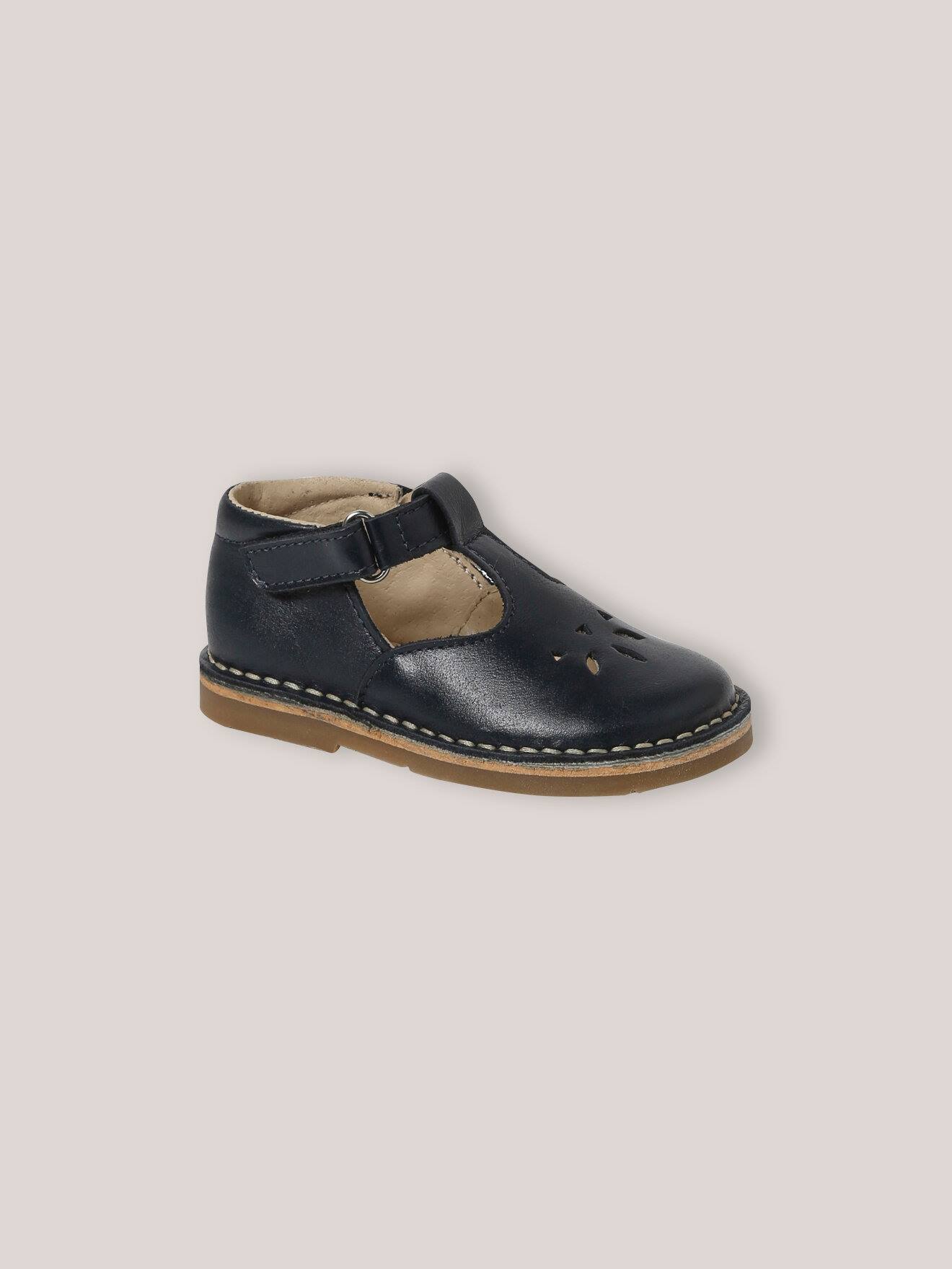Salomés En Cuir Bébé Marine