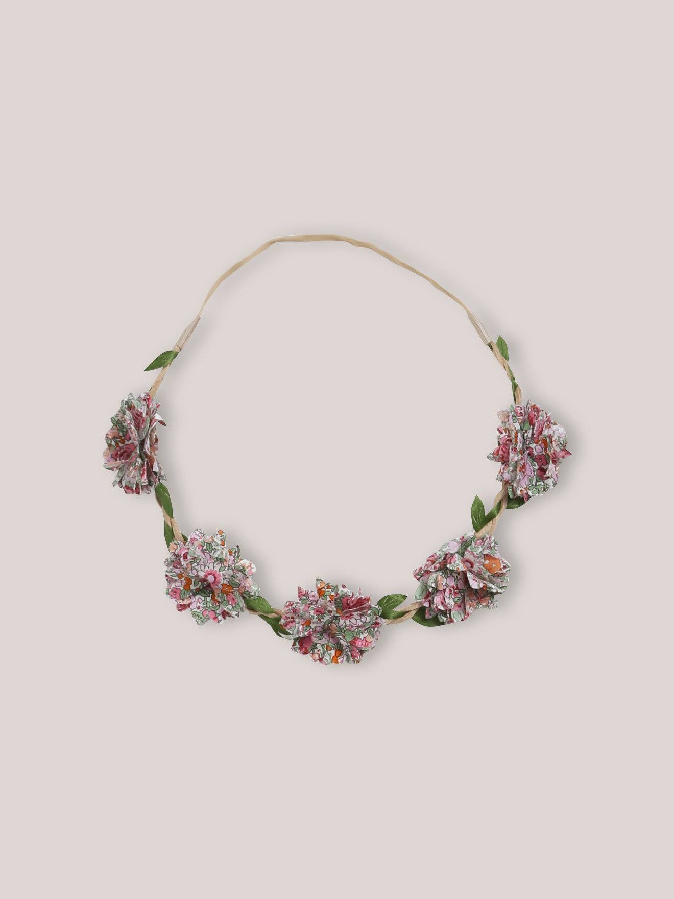 Couronne En Tissu Liberty Fille Rose