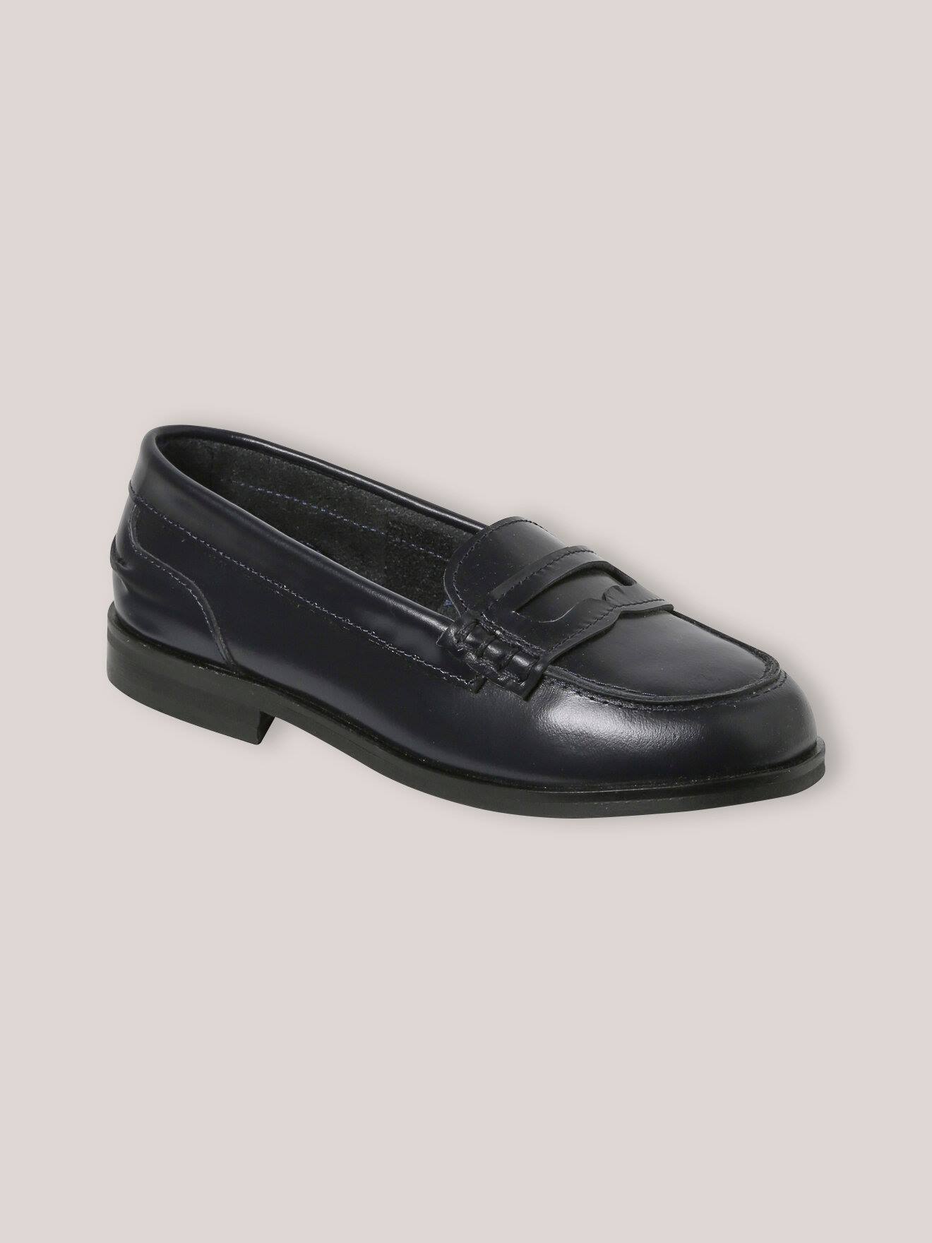 Mocassins En Cuir Fille Marine