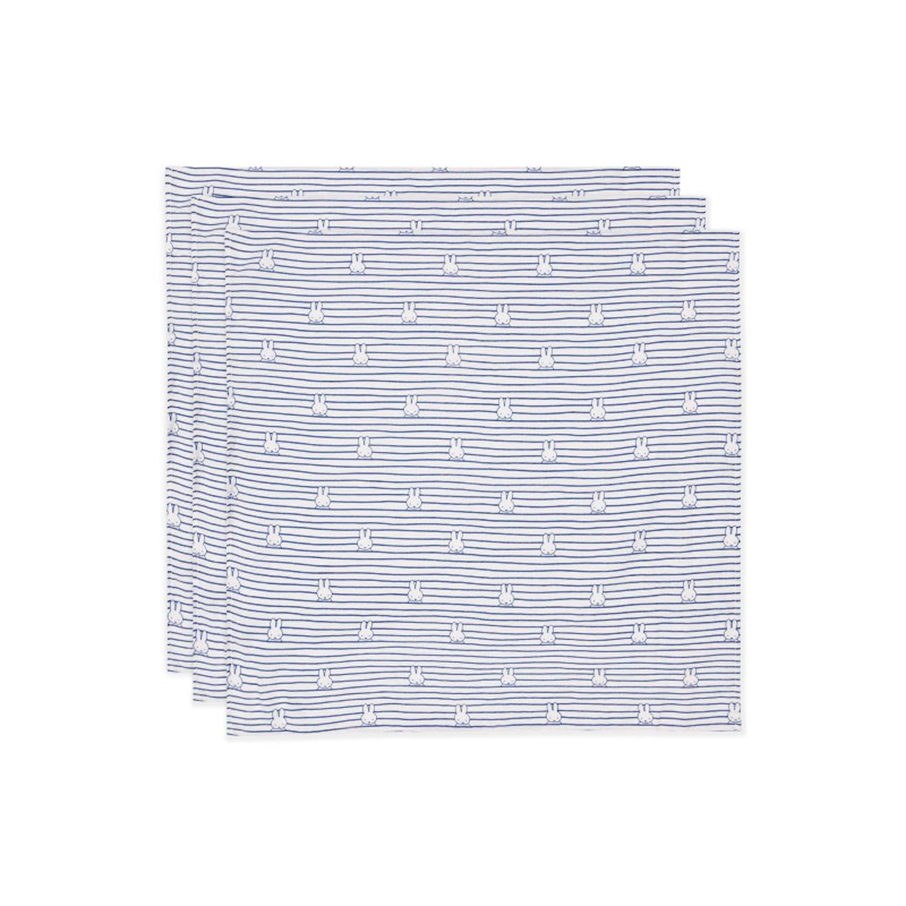 Lot De 3 Langes Miffy Gaze De Coton Navy