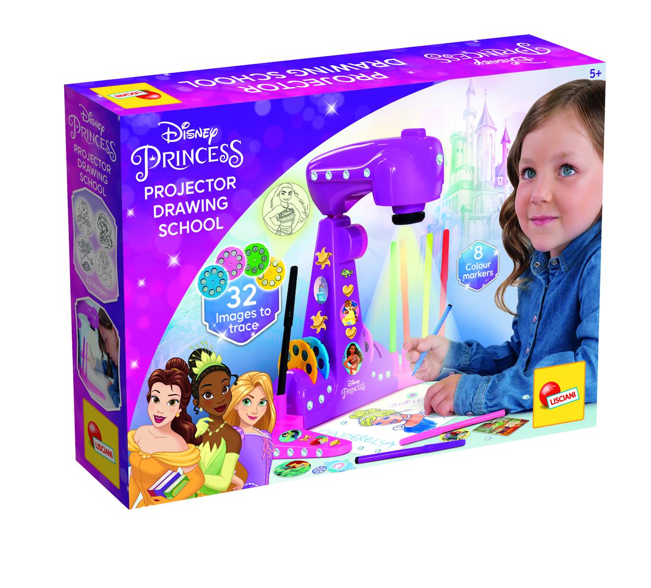 Projecteur De Dessins - Disney Princess - Kit Dessins Avec Modèles, Papier Et Crayons Multicolore