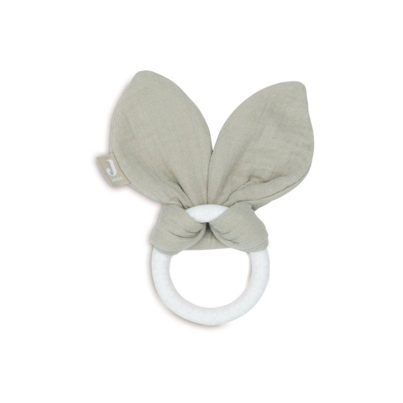 Anneau De Dentition Bunny Ears En Coton Et Silicone Vert Olive