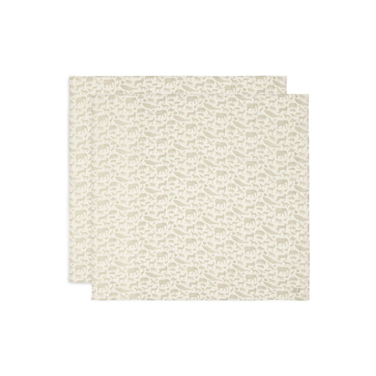 Lot De 2 Grands Langes Gaze De Coton Vert Olive