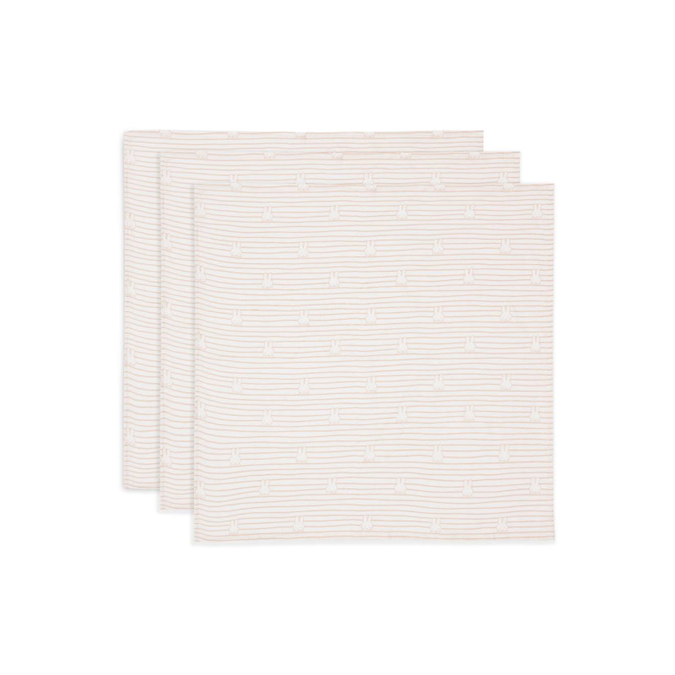 Lot De 3 Langes Miffy Gaze De Coton Biscuit