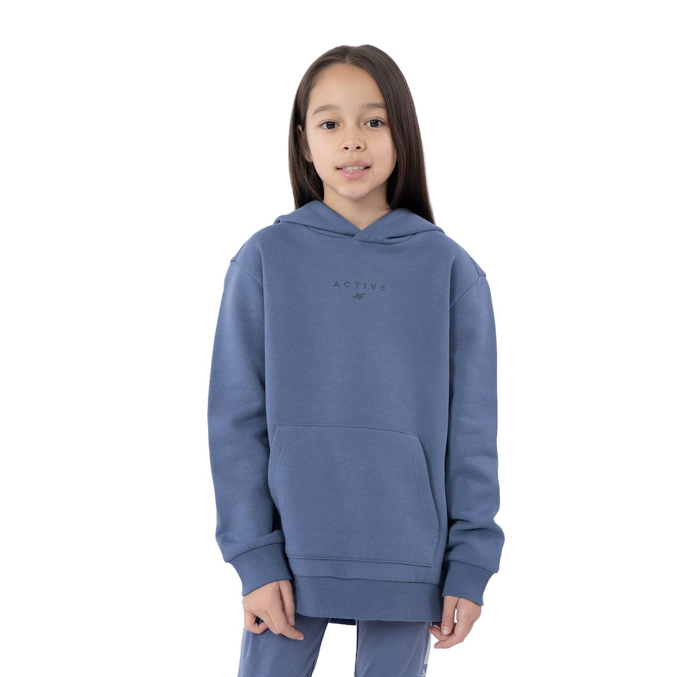 Sweat À Capuche Coton Bleu