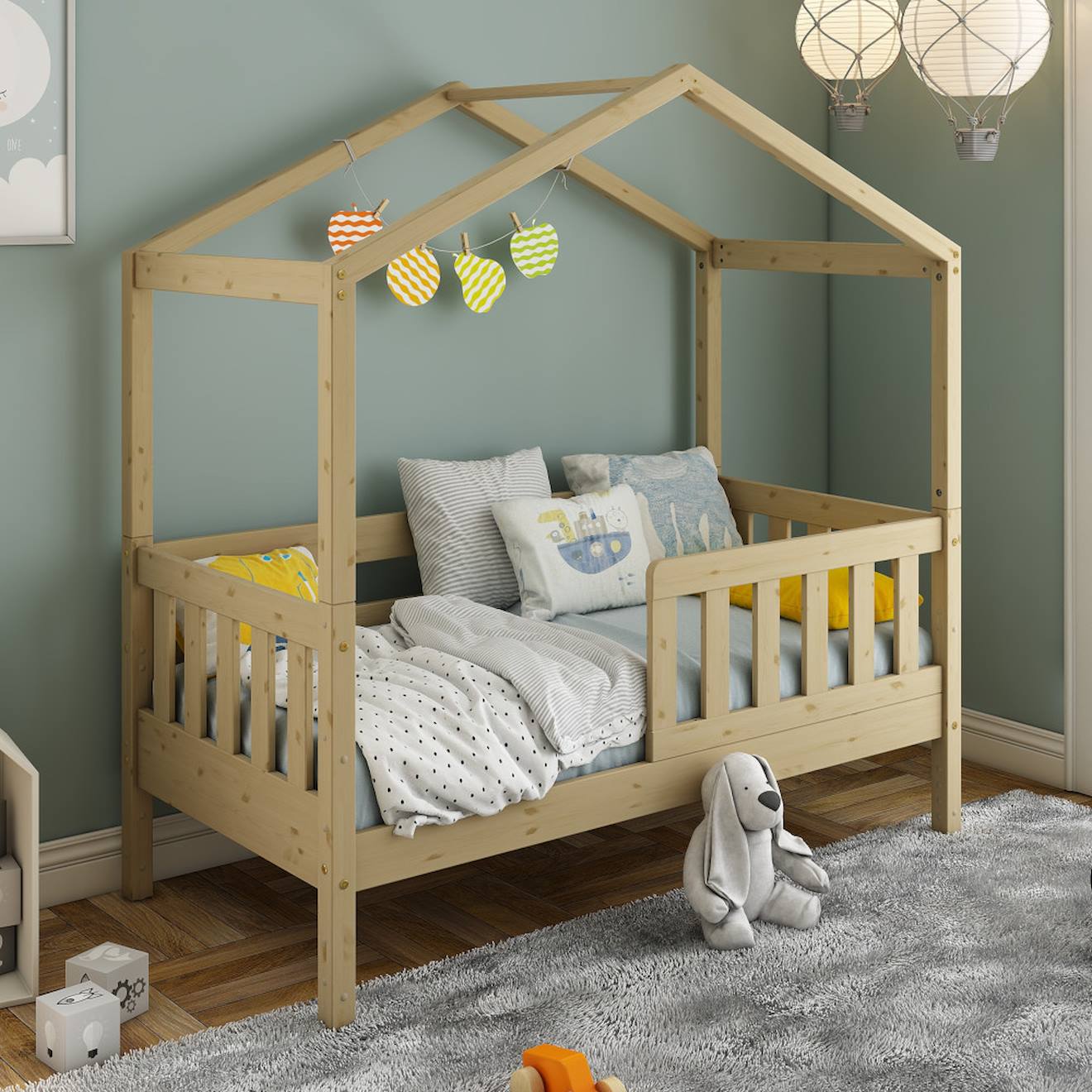 Petit Lit Cabane Évolutif Avec Tiroirs Pin Massif Charlie Bois