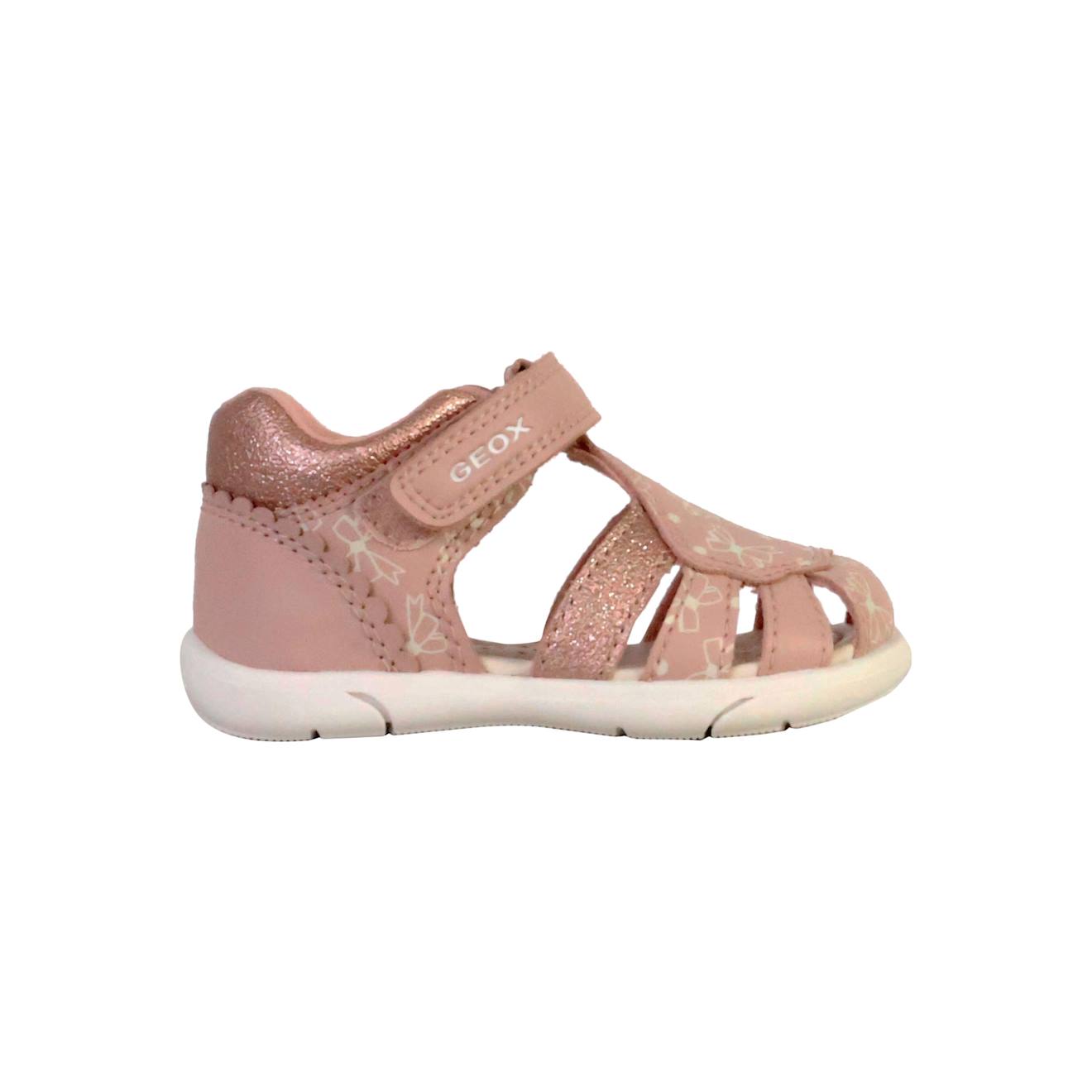 Sandales En Cuir À Scratch Rose Clair