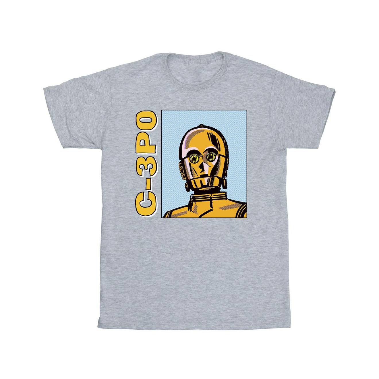 T-shirt C3po Coton Star Wars Gris Chiné