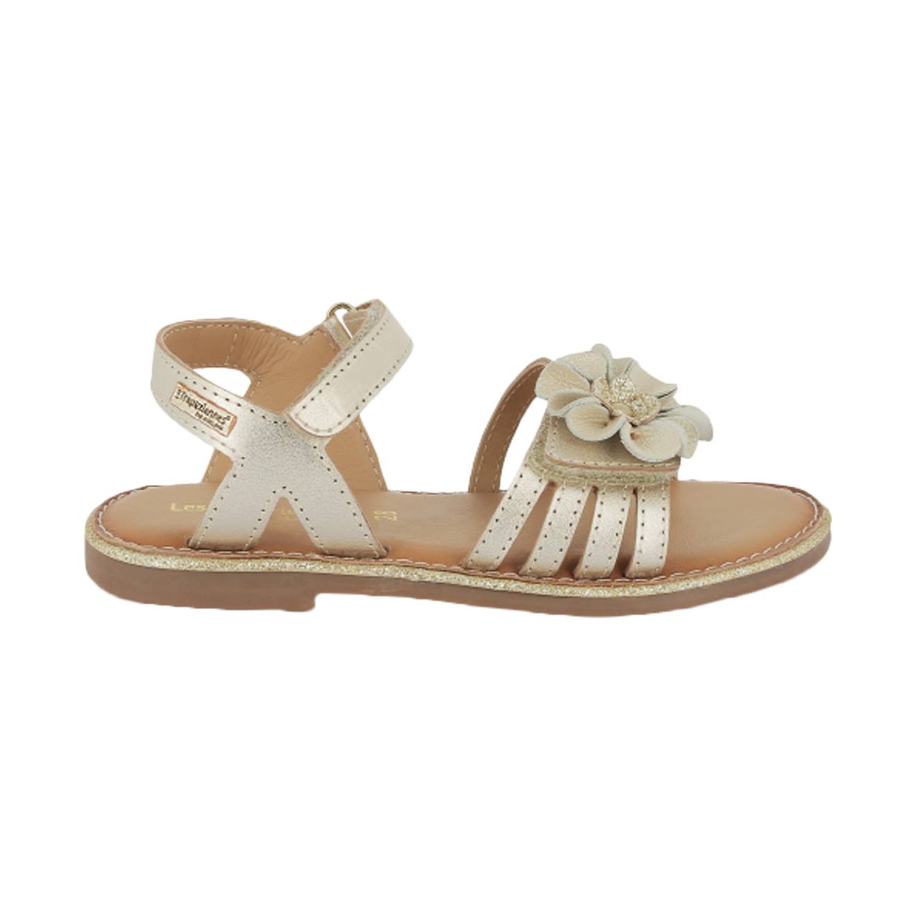 Sandales En Cuir À Scratch Or