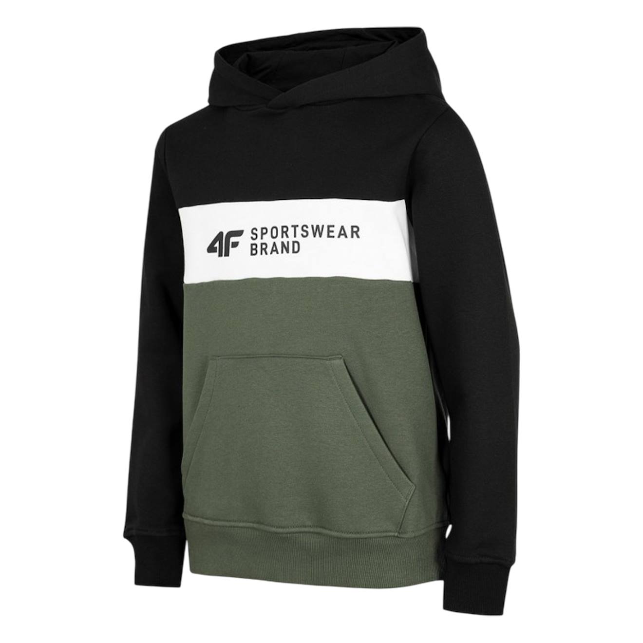 Sweat À Capuche Coton Noir / Vert