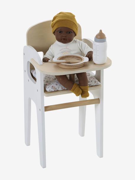Vertbaudet - Chaise haute pour poupon en bois FSC® blanc