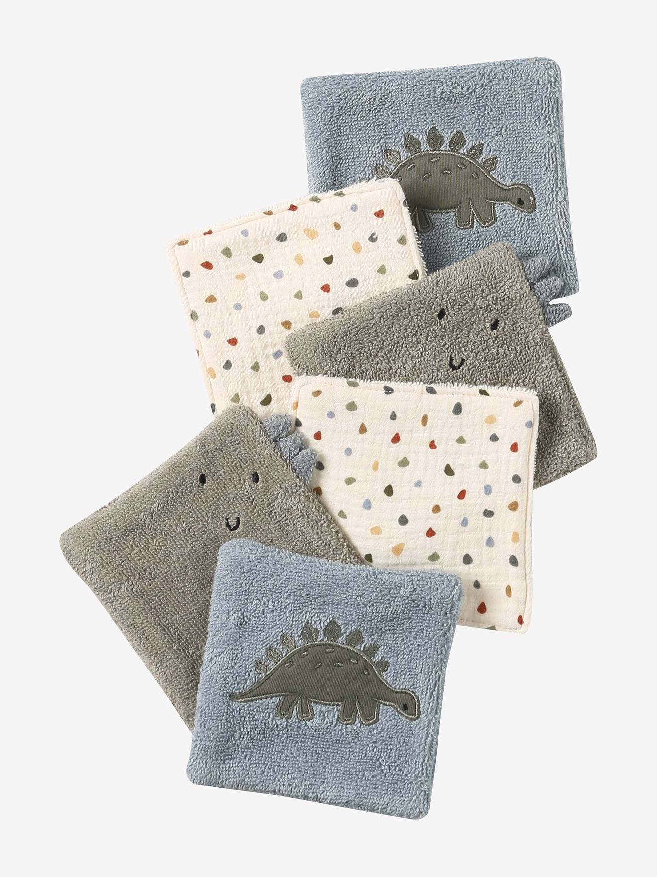 Lot 6 lingettes lavables minisaurus