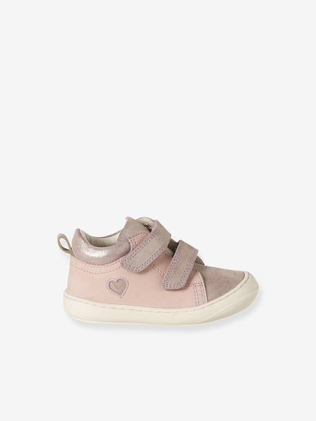 Chaussures premiers pas bébé scratch beige imprimé+bleu imprimé+bronze+jaune d'or+lot rose+mauve+or+rose+rose imprimé+rose poudré+turquoise+vert imprimé+vieux rose 47 - vertbaudet enfant 