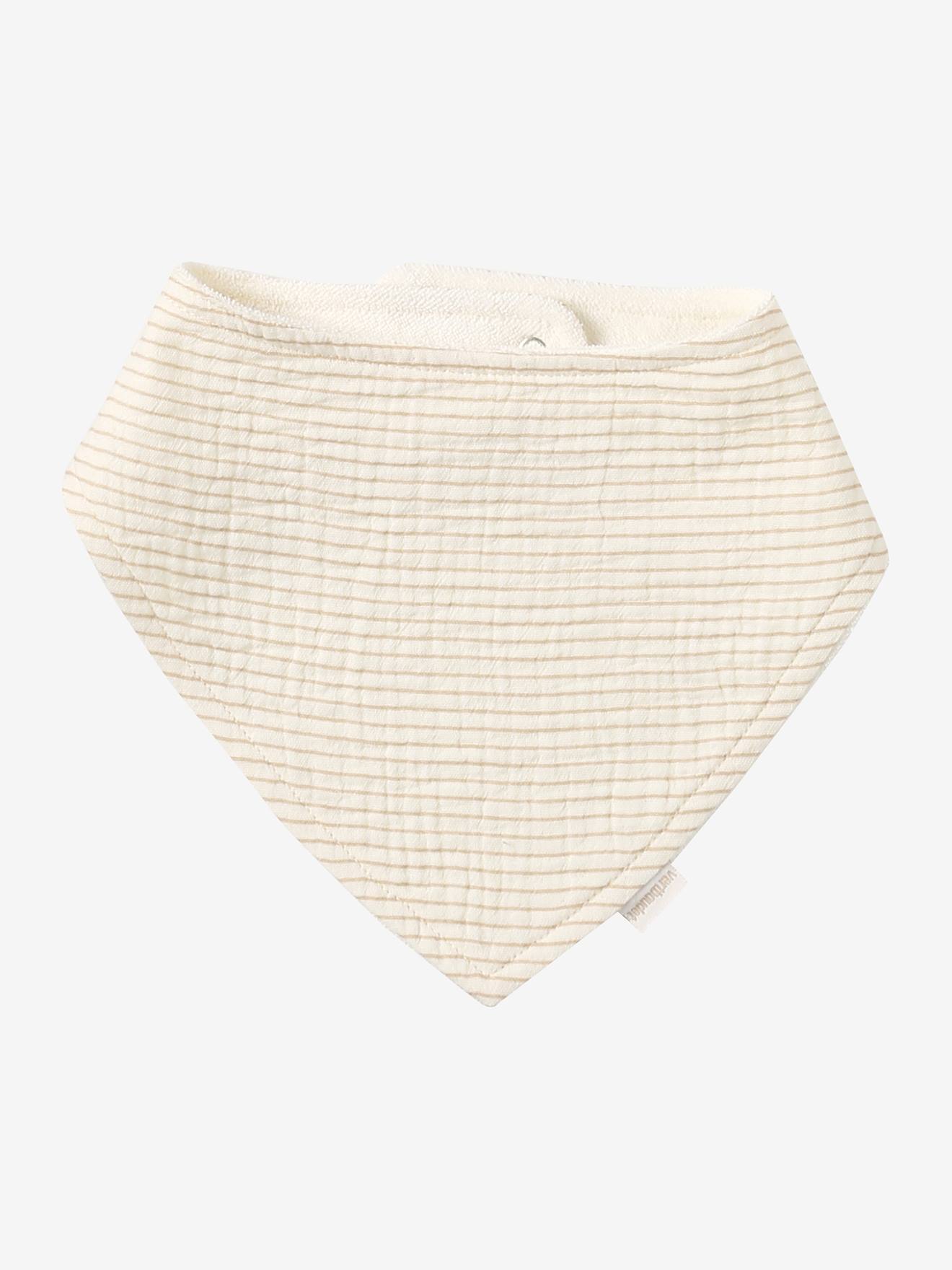 Lot 3 bavoirs bandanas en gaze de coton hérisson (Vertbaudet) - Image 2