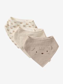Puériculture-Lot 3 bavoirs bandanas en gaze de coton
