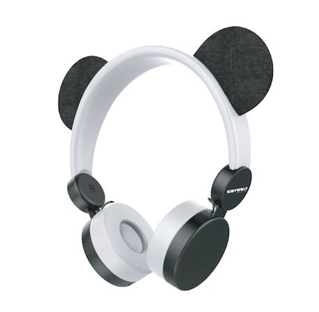 Kidywolf - Kidyears Casque Audio Enfant Panda Noir