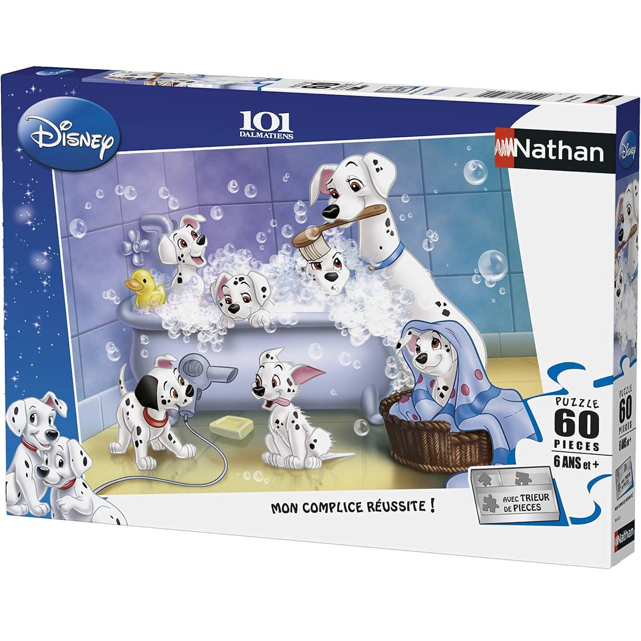 Puzzle Tous Au Bain 101 Dalmatiens 60 Pcs Bleu
