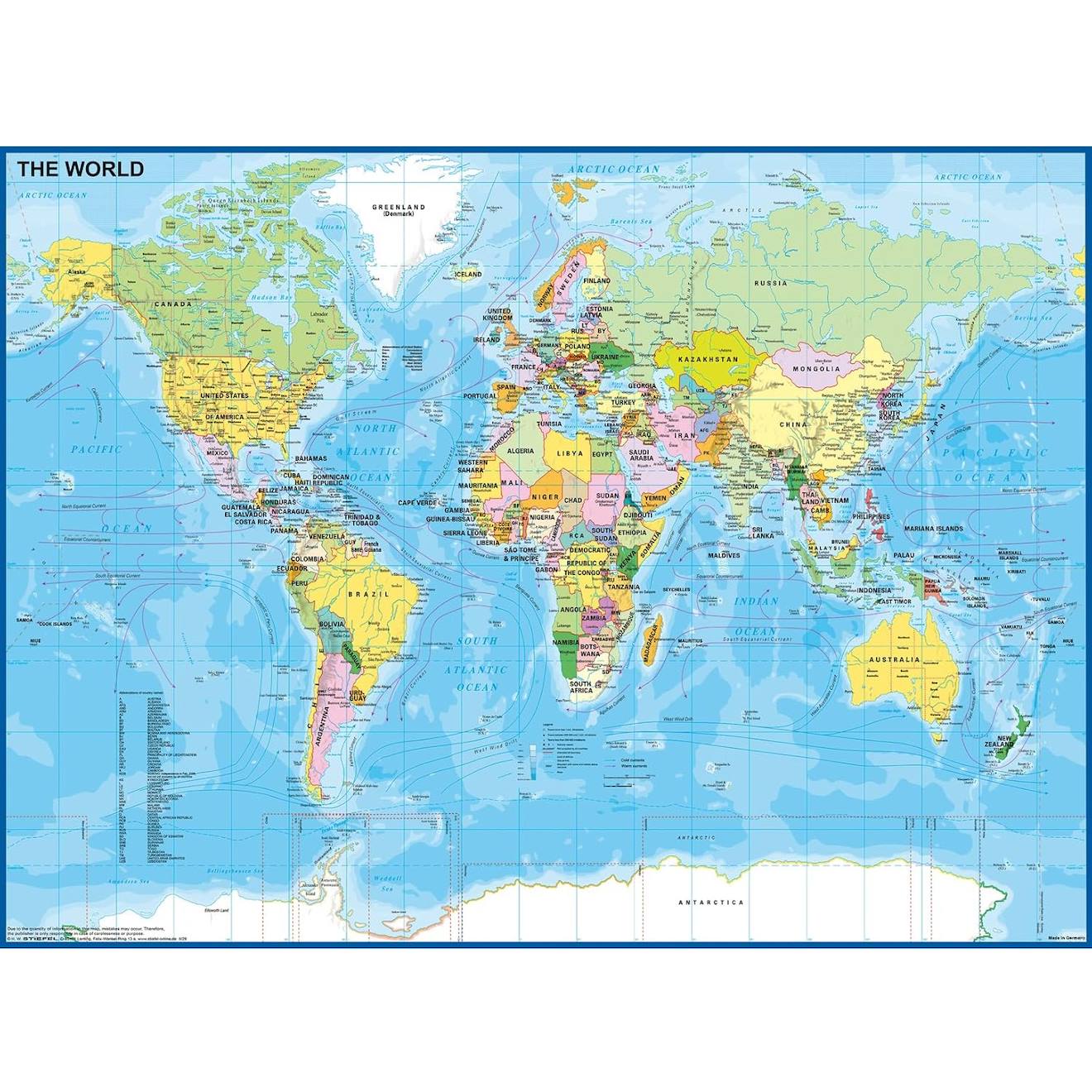 Puzzle Carte Du Monde 200 Pcs Bleu