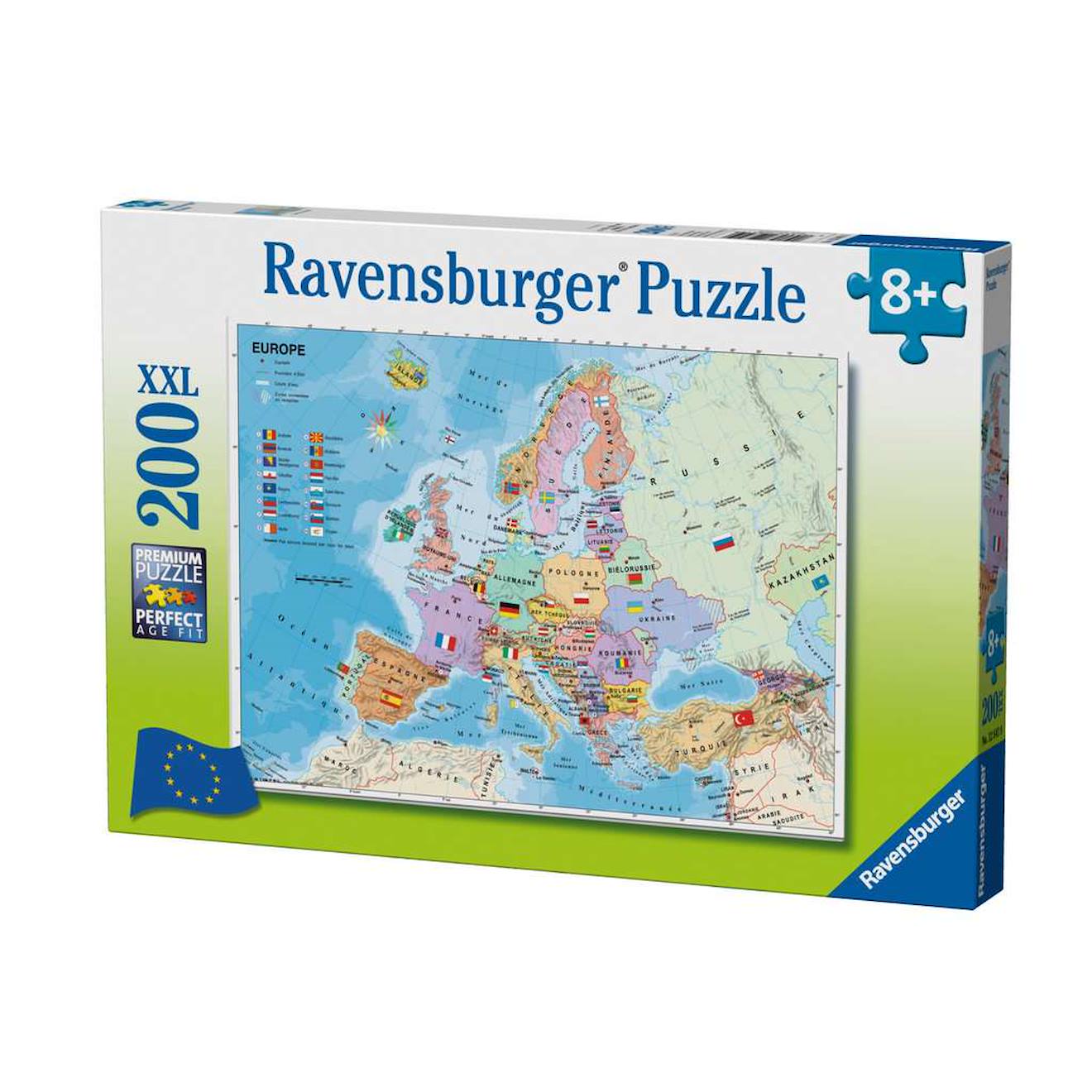 Puzzle Carte D'europe 200 Pcs Bleu