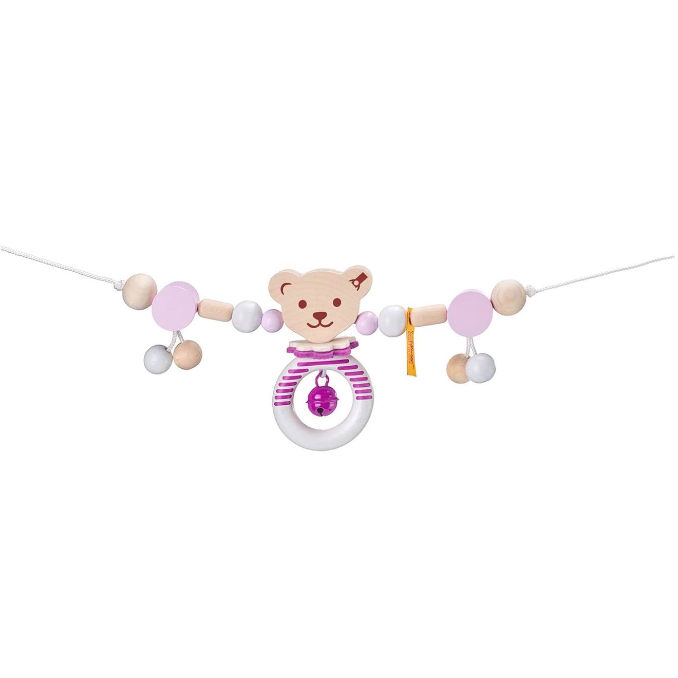 Chaîne Pour Poussette Ours Steiff Rose Rose