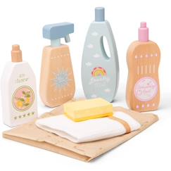 Jouet-Jeux d'imitation-Set de produits ménagers en bois